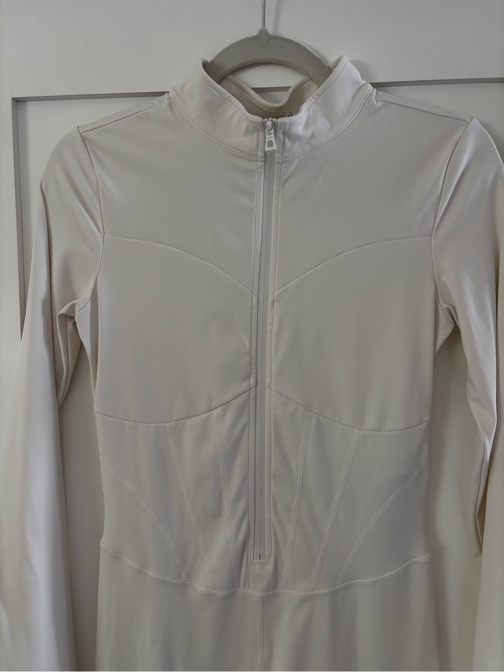 RUDSAK Ivy Catsuit Small Ivory Zip Front Long Sleeve Jumpsuit Ski Base Layer